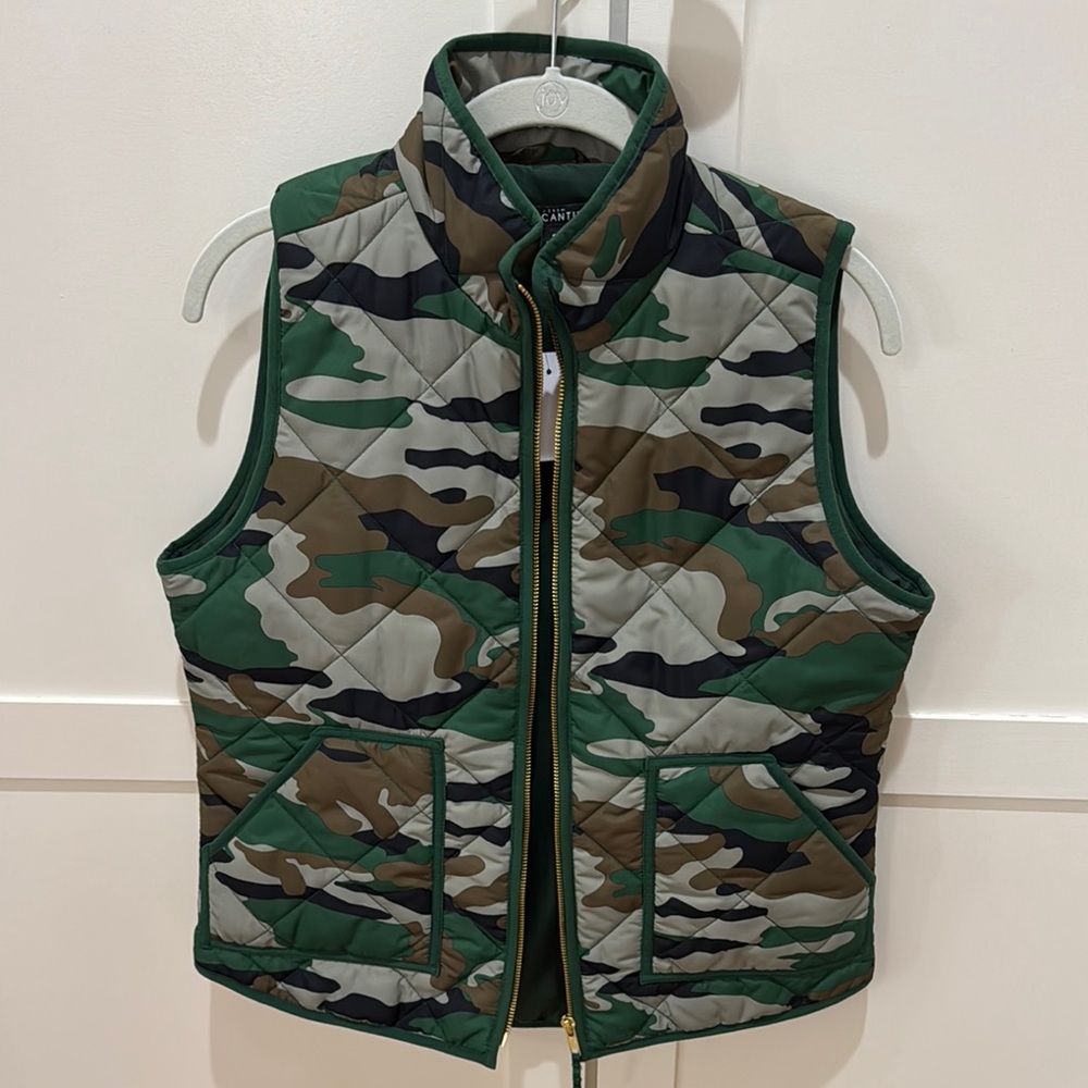J. Crew Camouflage Quilted Vest
